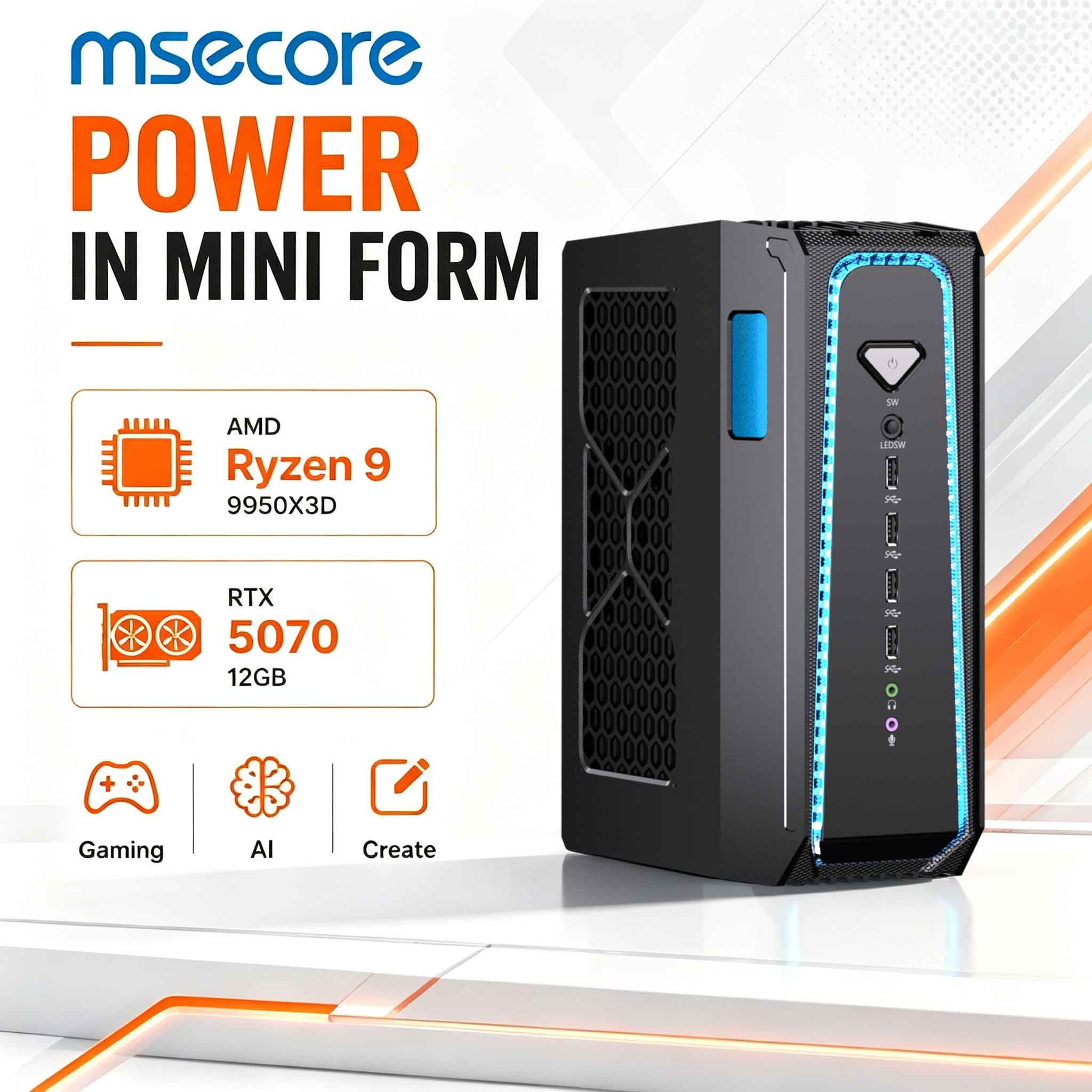 Pc Gaming Ryzen - MSECORE Sıvı Soğutmalı Oyun Bilgisayarı, AMD