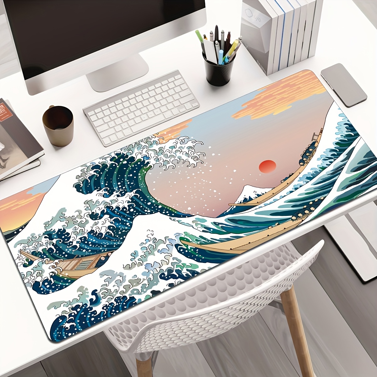 Pc Gaming Drawing - 1 adet Dalgalı Büyük Mouse Pad,