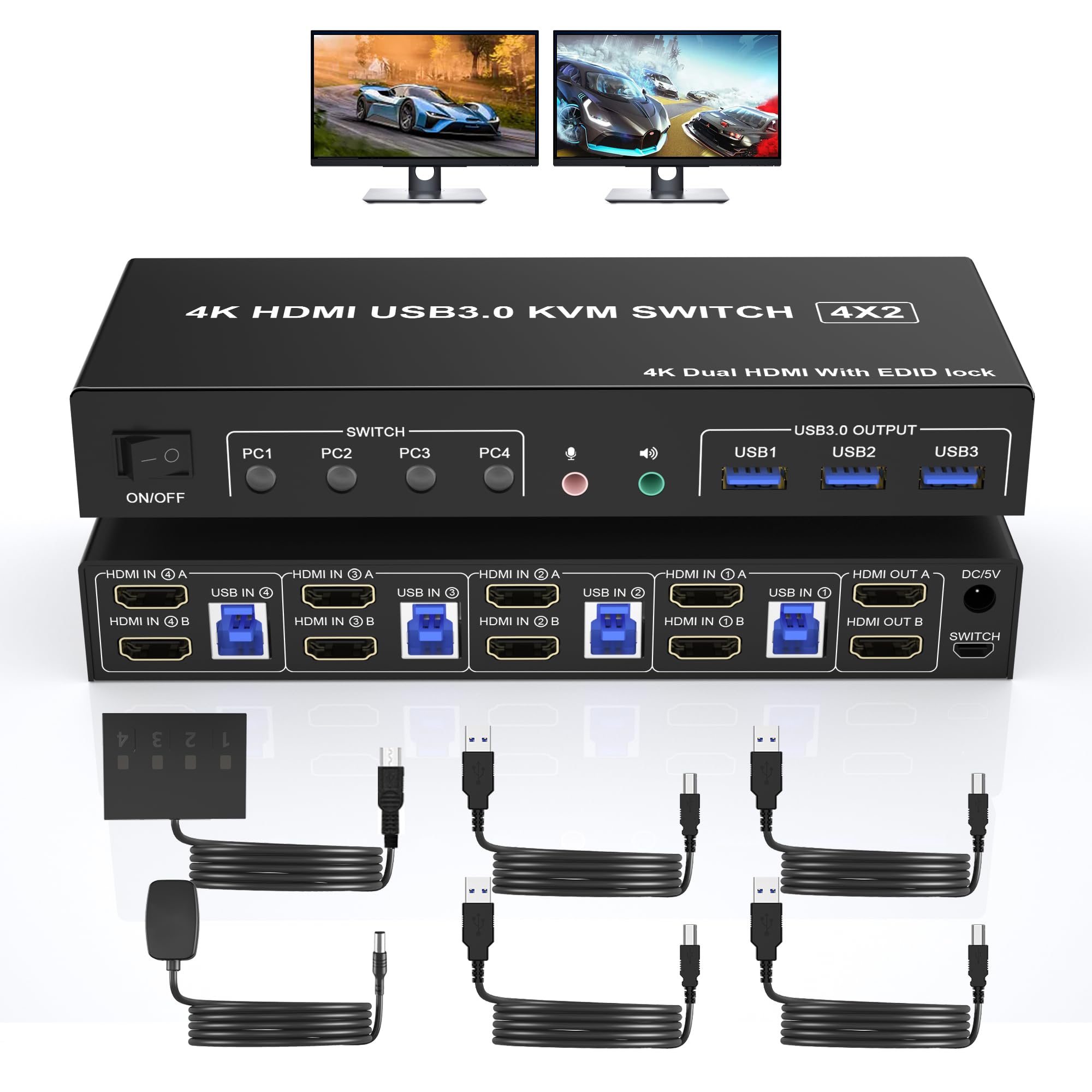 Pc Gaming Emulator - 4K USB 3.0 KVM Anahtarı HDMI
